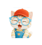 かわいいオレンジ色のメガネ猫 V.2（個別スタンプ：13）