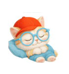 かわいいオレンジ色のメガネ猫 V.2（個別スタンプ：16）