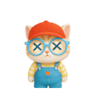 かわいいオレンジ色のメガネ猫 V.2（個別スタンプ：17）