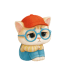 かわいいオレンジ色のメガネ猫 V.2（個別スタンプ：18）