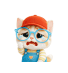 かわいいオレンジ色のメガネ猫 V.2（個別スタンプ：19）