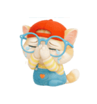 かわいいオレンジ色のメガネ猫 V.2（個別スタンプ：23）