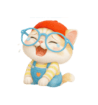 かわいいオレンジ色のメガネ猫 V.2（個別スタンプ：24）