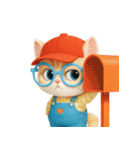 かわいいオレンジ色のメガネ猫 V.2（個別スタンプ：25）