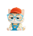 かわいいオレンジ色のメガネ猫 V.2（個別スタンプ：27）