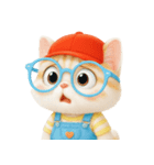 かわいいオレンジ色のメガネ猫 V.2（個別スタンプ：28）