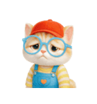 かわいいオレンジ色のメガネ猫 V.2（個別スタンプ：30）