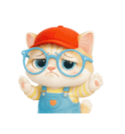 かわいいオレンジ色のメガネ猫 V.2（個別スタンプ：31）