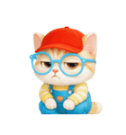 かわいいオレンジ色のメガネ猫 V.2（個別スタンプ：36）