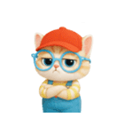 かわいいオレンジ色のメガネ猫 V.2（個別スタンプ：38）