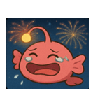 花火とピカピカチョウチンアンコウ@SFW（個別スタンプ：1）