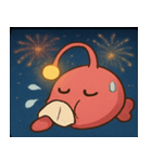 花火とピカピカチョウチンアンコウ@SFW（個別スタンプ：9）