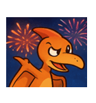 花火とバサバサプテラノドン@SFW（個別スタンプ：3）