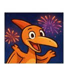 花火とバサバサプテラノドン@SFW（個別スタンプ：4）