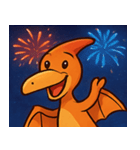 花火とバサバサプテラノドン@SFW（個別スタンプ：7）