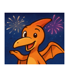 花火とバサバサプテラノドン@SFW（個別スタンプ：11）