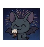 花火とパタパタコウモリ@SFW（個別スタンプ：9）