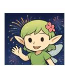 花火とひらひら妖精@SFW（個別スタンプ：1）