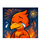花火とメラメラ火の鳥@SFW（個別スタンプ：1）