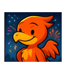 花火とメラメラ火の鳥@SFW（個別スタンプ：2）