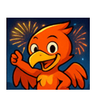 花火とメラメラ火の鳥@SFW（個別スタンプ：3）