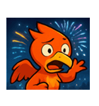 花火とメラメラ火の鳥@SFW（個別スタンプ：4）