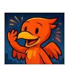 花火とメラメラ火の鳥@SFW（個別スタンプ：7）