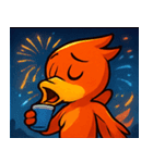 花火とメラメラ火の鳥@SFW（個別スタンプ：8）