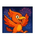 花火とメラメラ火の鳥@SFW（個別スタンプ：19）