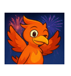 花火とメラメラ火の鳥@SFW（個別スタンプ：22）