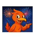 花火とメラメラ火の鳥@SFW（個別スタンプ：24）