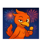 花火とメラメラ火の鳥@SFW（個別スタンプ：25）