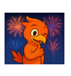 花火とメラメラ火の鳥@SFW（個別スタンプ：31）