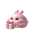 ピンクうさぎの愛の告白（個別スタンプ：1）