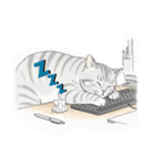 グレーのトラ猫 モフたんの日常（個別スタンプ：10）