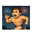 花火とムキムキボディービルダー@SFW（個別スタンプ：7）