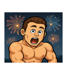 花火とムキムキボディービルダー@SFW（個別スタンプ：8）