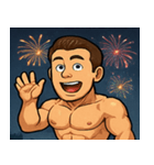 花火とムキムキボディービルダー@SFW（個別スタンプ：11）
