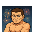 花火とムキムキボディービルダー@SFW（個別スタンプ：16）