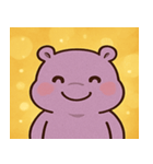 キラキラあくびカバ@SFW（個別スタンプ：1）