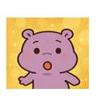 キラキラあくびカバ@SFW（個別スタンプ：4）