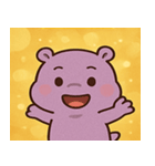 キラキラあくびカバ@SFW（個別スタンプ：6）