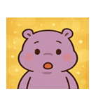 キラキラあくびカバ@SFW（個別スタンプ：7）