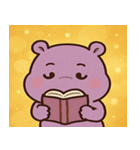 キラキラあくびカバ@SFW（個別スタンプ：8）