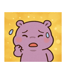 キラキラあくびカバ@SFW（個別スタンプ：11）