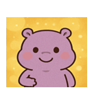 キラキラあくびカバ@SFW（個別スタンプ：12）