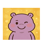 キラキラあくびカバ@SFW（個別スタンプ：13）