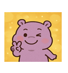 キラキラあくびカバ@SFW（個別スタンプ：14）