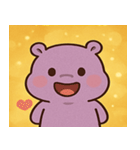 キラキラあくびカバ@SFW（個別スタンプ：16）