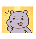 キラキラあくびカバ@SFW（個別スタンプ：21）